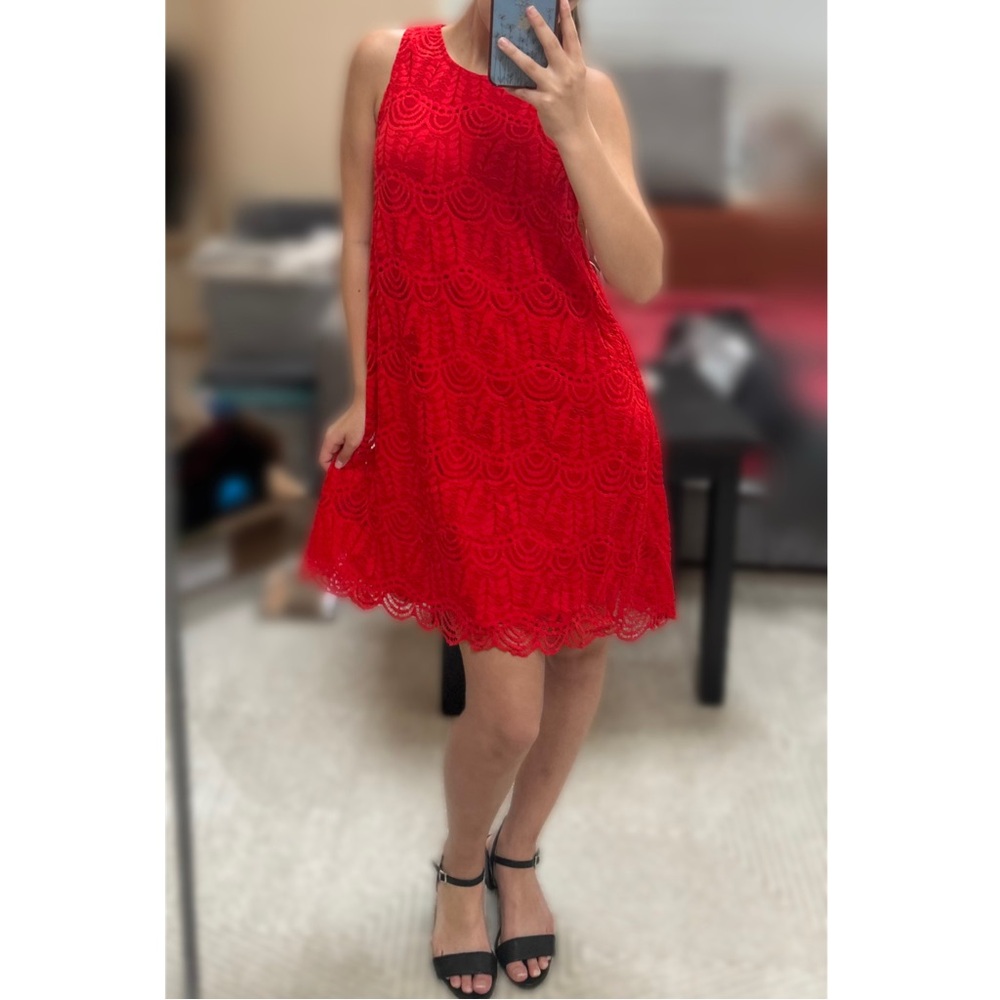 Brand New Vibrant Red Lace Party Dress
